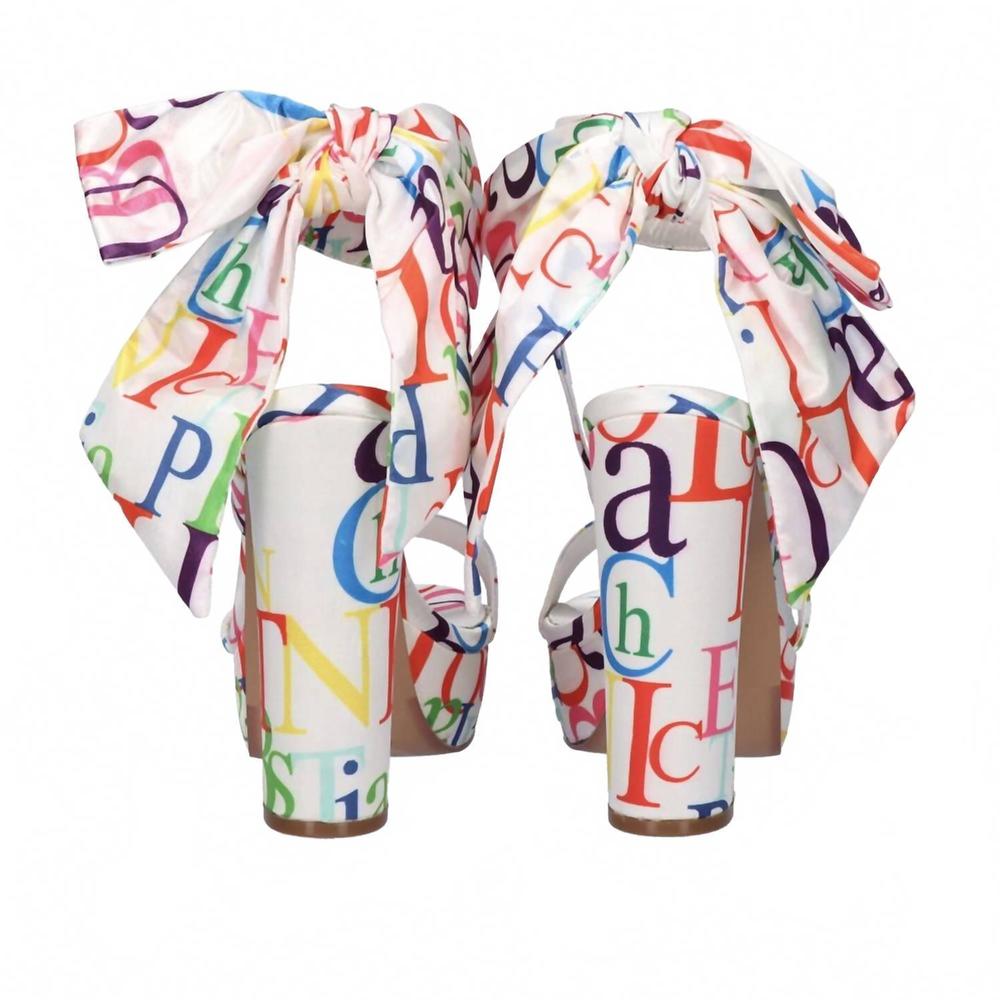 NEW EXE women's ophelia 722 high heel sandal in white multi - Picture 5 of 5